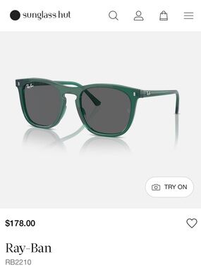Ray-Ban Green Transparent Frame Sunglasses with Dark Gray Lenses